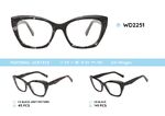 Plastic acetate eyeglasses frame with spring hinges WD2251