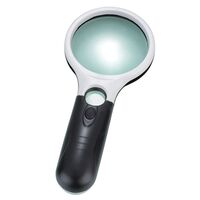 Magnifier with universal backlight and compass, magnifying glass with handle 6902C-XX, diameter 60 mm, magnification: 4Х, 45Х