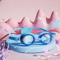 Очки для плавания детские (3-12 лет) водонепроницаемые с защитой от запотевания, комплект с шапочкой, 503-YU