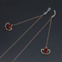 Металлическая нескользящая цепочка золотого цвета, с короной и кристаллом, для очков и масок GL704