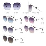 Солнцезащитные поляризационные безободковые металлические очки Leke S31848