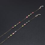 Металлическая нескользящая цепочка золотого цвета, с цветными глазами, для очков и масок GL717