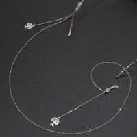 Металлическая нескользящая цепочка серебряного цвета, с подвеской дерево жизни со стразами, для очков и масок GL233