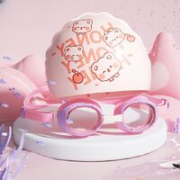 Очки для плавания детские (3-12 лет) водонепроницаемые с защитой от запотевания, комплект с шапочкой, 503-YU