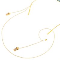 Металлическая нескользящая цепочка золотого цвета, с подвеской совы со стразами, для очков и масок GL253