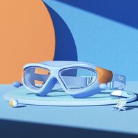 Очки для плавания детские водонепроницаемые с защитой от запотевания, с берушами, 5021-YU