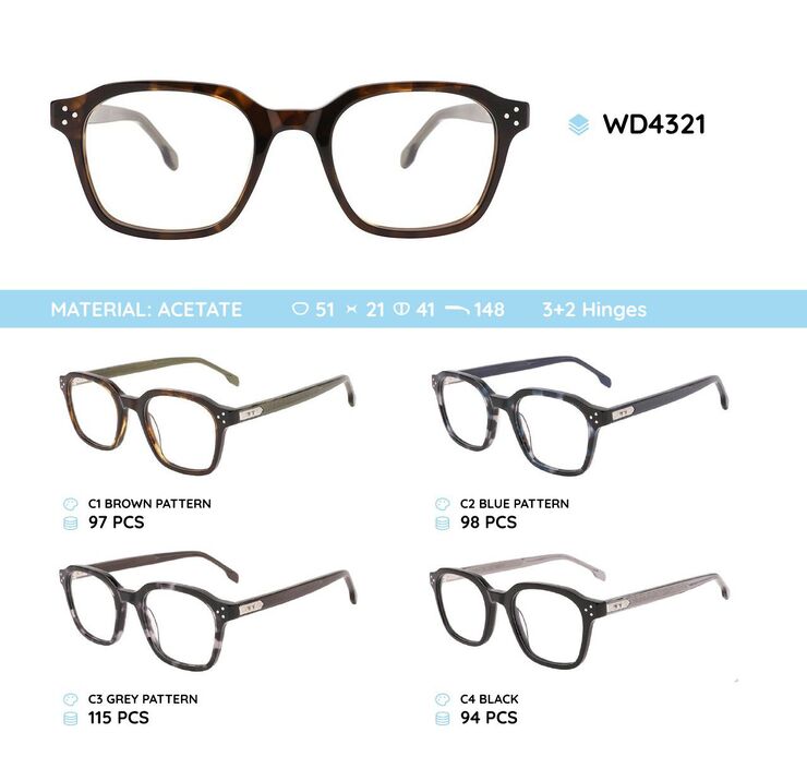 Plastic acetate eyeglasses frame WD4321