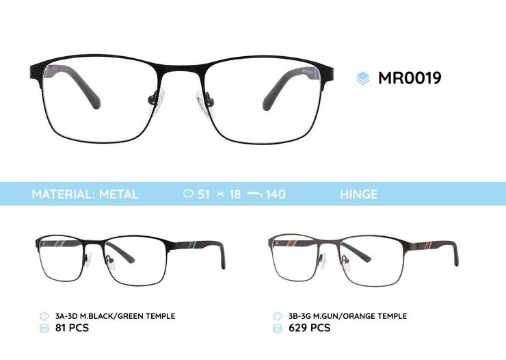 Металлическая оправа с дужками из пластика TR-90 MR0019
