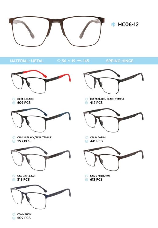 Металлическая оправа с дужками из материала TR-90 HC06-12