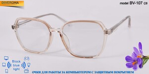 Blue-blocker glasses with Blue Ray Cut lenses with protection against blue light BV-107