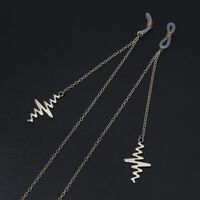 Металлическая нескользящая цепочка золотого цвета, с электрокардиограммой, для очков и масок GL582