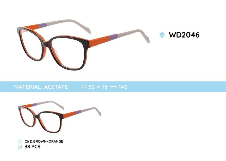 Plastic frames for glasses acetate material WD2046