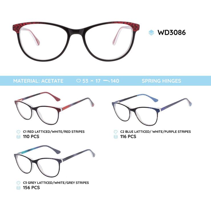 Plastic frames for glasses acetate material WD3086