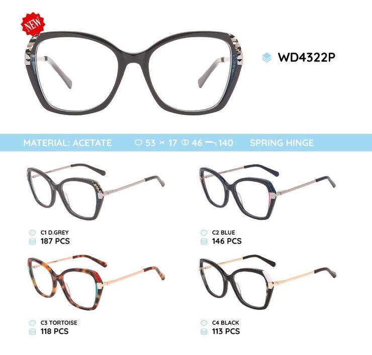 Plastic acetate eyeglasses frame WD4322P