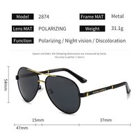 Очки металлические фотохромные с защитой от синего света 2874-GT