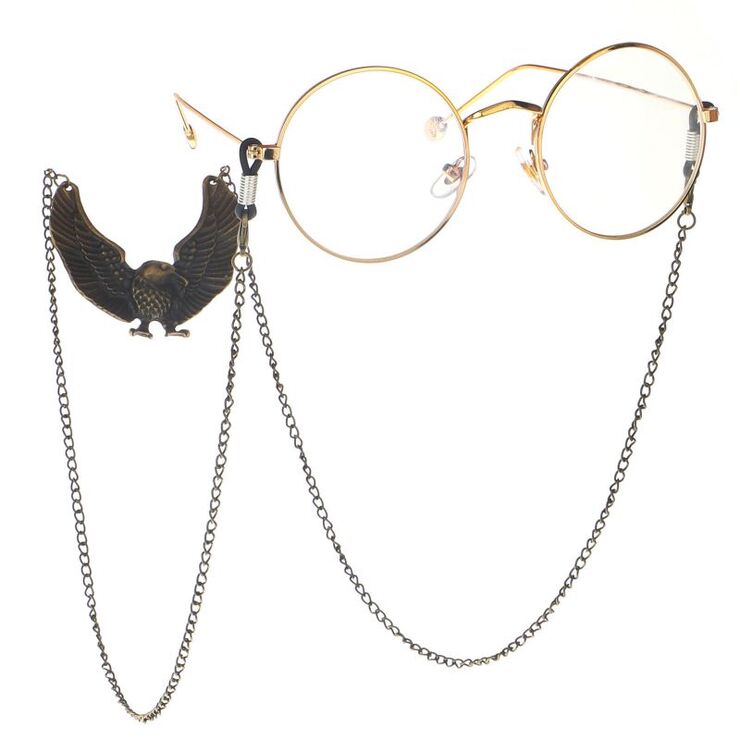 Металлическая нескользящая цепочка бронзового цвета, c орлом, для очков и масок GL142