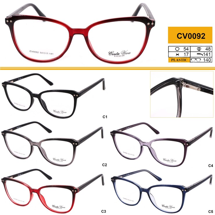 Plastic eyeglass frames with spring hinges Costa Viva CV0092