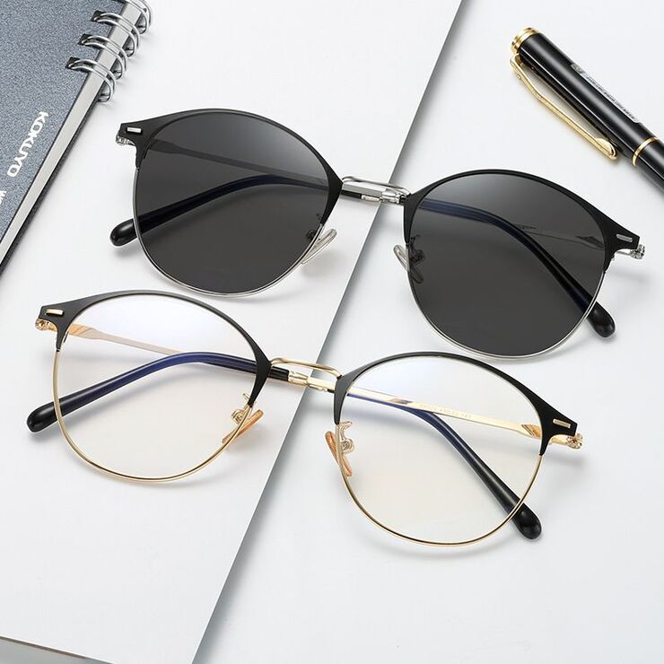 Очки фотохромные металлические с защитой от синего света KY88028