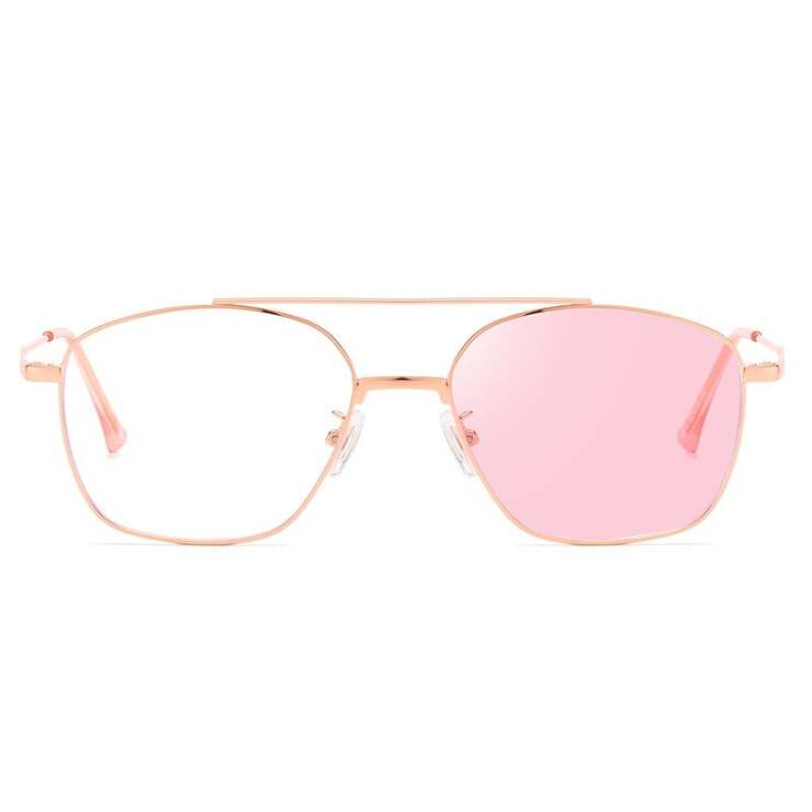 Очки фотохромные металлические для дали V8612 с розовыми линзами, диоптрии от 0.00 до -6.00, не центрованные