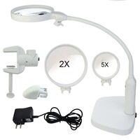 Tabletop magnifying glass with backlight 7763-XX, magnification: 2X, 5X