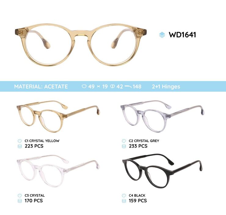 Plastic acetate eyeglasses frame WD1641