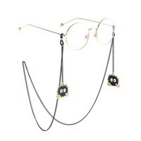 Металлическая нескользящая цепочка черного цвета, с подвеской брикеты со звездами, для очков и масок GL840