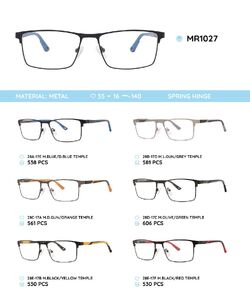 Металлическая оправа с дужками из материала TR-90 со встроенным флексом MR1027