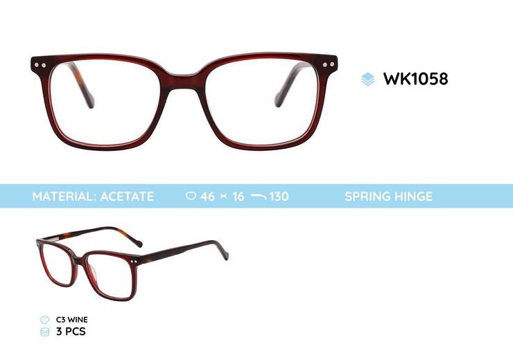 Acetate plastic frames for kids, with spring hinges WK1058