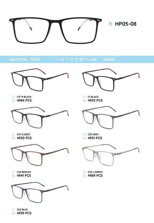 TR90 plastic eyeglasses frame HP05-08