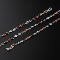 Металлическая нескользящая золотая цепочка, с цветными глазками, для очков и масок GL954