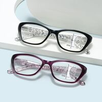 Plastic glasses for reading, with Blue ray cut protection, multifocal, diopters from +1.00 to +4.00, RMC=62-64, KY8511-2多焦点
