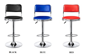 Стул вращающийся высокий круглый на круглой опоре с подъемником и подножкой 方背 高