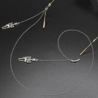 Металлическая нескользящая цепочка серебряного цвета, с подвеской в виде скелета, для очков и масок GL402