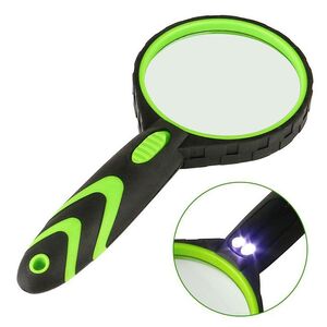 Magnifier with universal backlight, magnifying glass with handle LS75-LED-XX, diameter 75 mm, magnification: 10Х