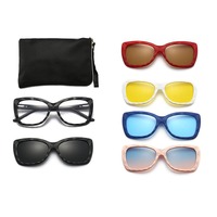 Оправа El Dorado с комплектом поляризационных солнцезащитных насадок (клипон) на магните 2355D (5 штук)