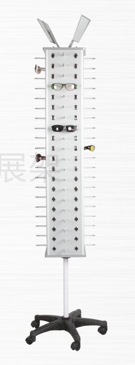 Дешевая стойка для очков вращающаяся, на 80 мест, с зеркалом, на колесах HD703