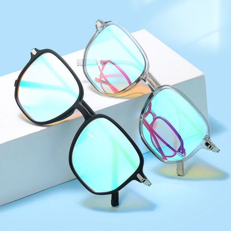 Blue Block plastic glasses with blue light protection for colorblind people, with case KY0788-5色盲
