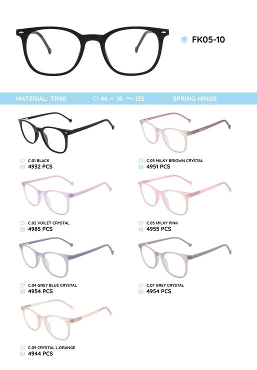 TR90 plastic eyeglasses frame FK05-10